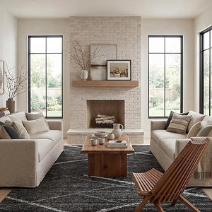 10x14 Abstract Contemporary Area Rug – Grey, Non-Slip, Stain Resistant