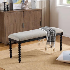 Upholstered Storage Bench with Wood Legs – 48" Entryway & Bedroom Ottoman