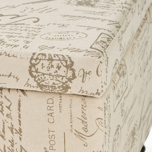 Parisian Storage Ottoman – French Script