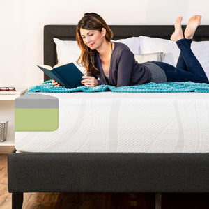 12 Inch Queen Memory Foam Mattress – Green Tea Charcoal Cooling Gel, Fiberglass Free