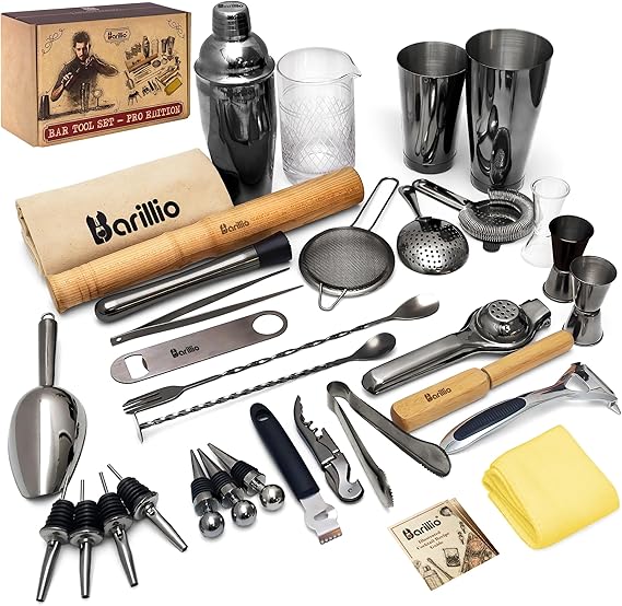 32-Piece Stainless Steel Bartender Kit
