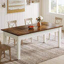 62-Inch Farmhouse Dining Table with Solid Wood Legs