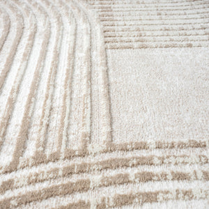 Cream Area Rug – Mid-Century Modern Arch Pattern