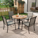 7-Piece Outdoor Patio Dining Set with Round Metal Table & Textilene Chairs