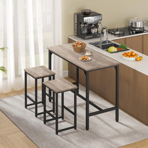 3-Piece Counter Height Dining Table Set with Bar Stools
