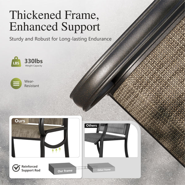 Outdoor Patio Dining Chairs with High Back Textilene