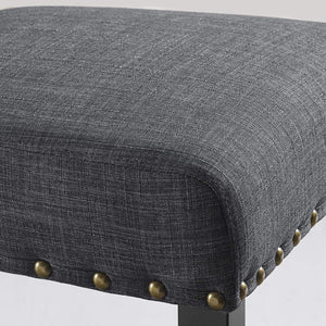 Fabric Counter Height Stools with Nailhead Trim, Set of 2