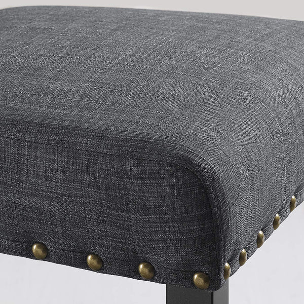 Fabric Counter Height Stools with Nailhead Trim, Set of 2