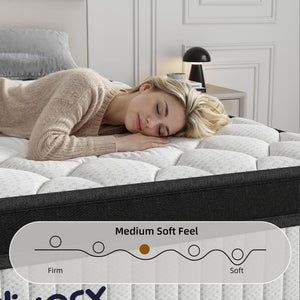 12-Inch Hybrid Queen Mattress – Medium Firm, 7-Zone Support