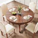 47 Inch Round Dining Table with 2 Storage Drawers — Mid-Century Pedestal Base