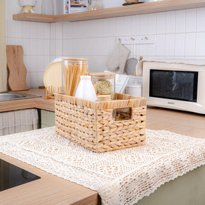Water Hyacinth Storage Baskets – Handwoven Wicker Shelf Organizers