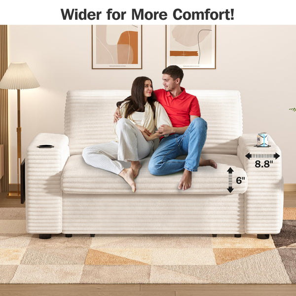 65" Loveseat Sleeper Sofa – 3-in-1 Convertible with Pull-Out Bed