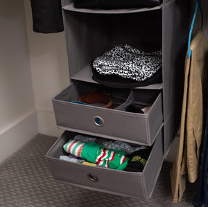 5-Piece Hanging Closet Organizer with Shelves & Drawers