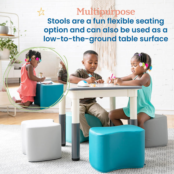 Toddler Modular Foam Stool Set – 6-Piece Flexible Seating