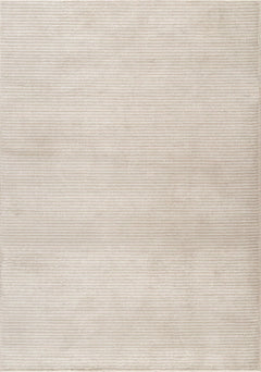 Cream Textured Stripe Area Rug – Machine Washable