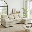 U-Shaped Sectional Cloud Sofa with Double Chaise