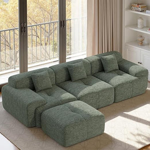 Modular Sectional Sofa L-Shaped Convertible Couch with Ottoman