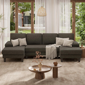 110" U-Shaped Sectional Sofa with Double Chaise