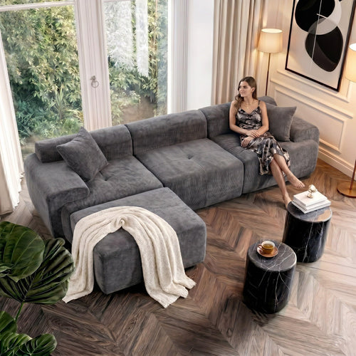 119" Modular Sectional Sofa with Deep Seat & Chaise