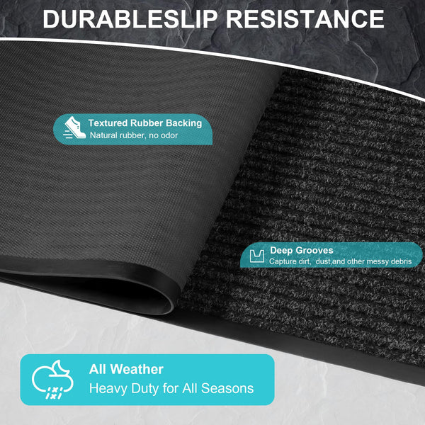 Heavy Duty Outdoor Door Mat – Custom Size, Waterproof Rubber Backing