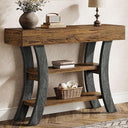41" 3-Tier Curved Console Table with Storage Shelves