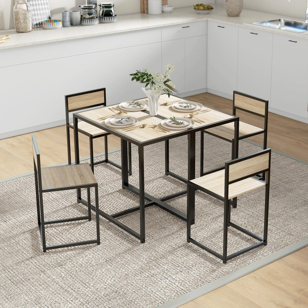 3-Piece Industrial Dining Table Set for 2
