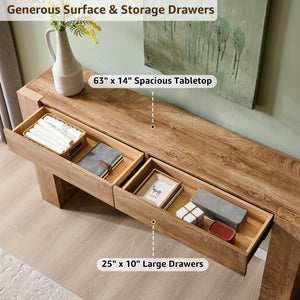 63-Inch Entryway Console Table with Drawers