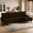 U-Shaped Sectional Sofa with Double Chaise Lounge, 101" Chenille 4-Seat Couch