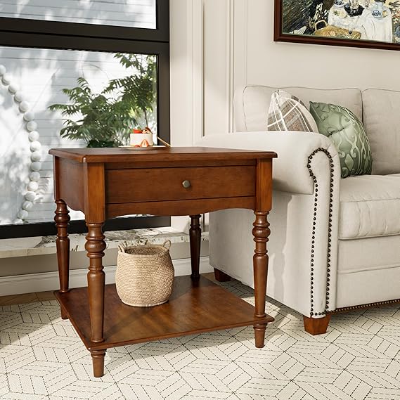 Living Room Coffee Table and End Table Set with Storage Drawers