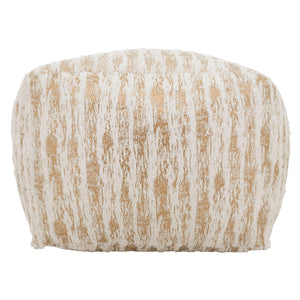 Foil Print Faux Fur Pouf – Square Ottoman 20" x 20" x 14"