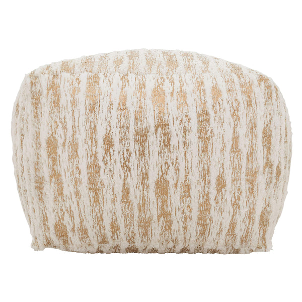 Foil Print Faux Fur Pouf – Square Ottoman 20" x 20" x 14"