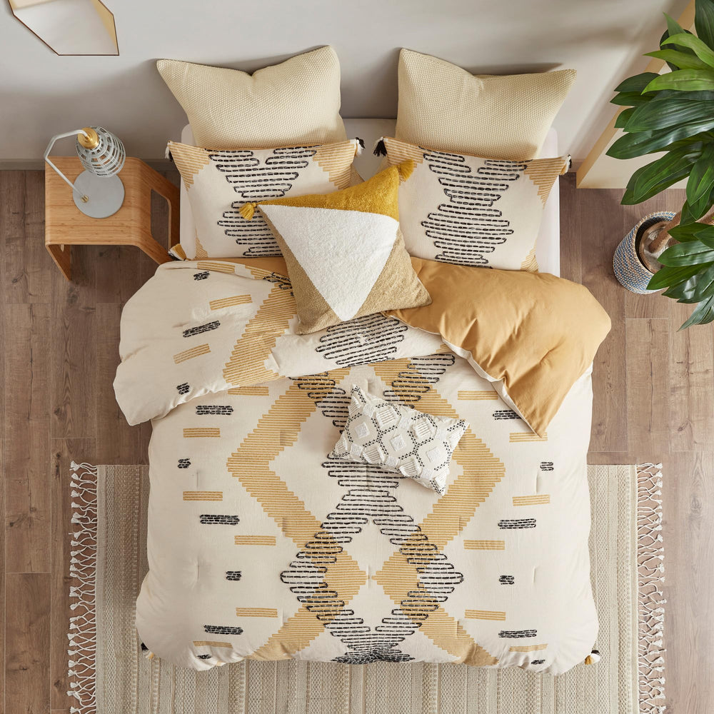 Boho Cotton Comforter Set – Full/Queen Geometric Bedding