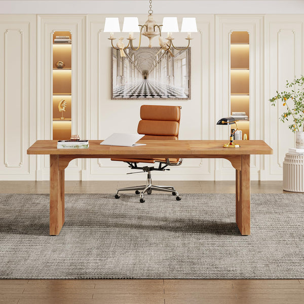70.9" Large Executive Office Desk with Dual Base