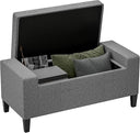 Storage Ottoman Bench with Lift Top & Rubberwood Legs – Linen Upholstered, 330 lb Capacity