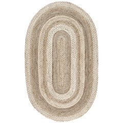 Oval Jute Area Rug – Natural Ivory, 5' x 8'