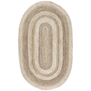 Oval Jute Area Rug – Natural Ivory, 5' x 8'