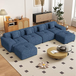 Modular Sectional Sofa L-Shaped Convertible Couch with Ottoman