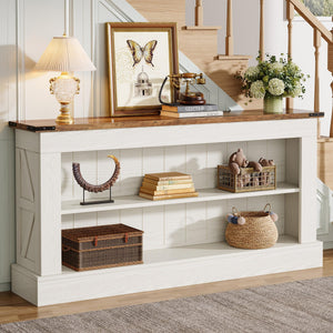 63-Inch Console Table with Shelves