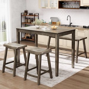 Counter Height Dining Table Set for 4 with Bench and 2 Chairs