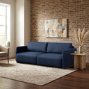 Convertible Sleeper Sofa Queen Size – Boucle Fabric, Wood Legs
