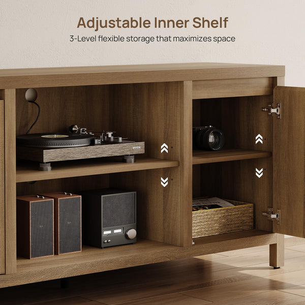 Fluted TV Stand for 55–65 Inch TVs