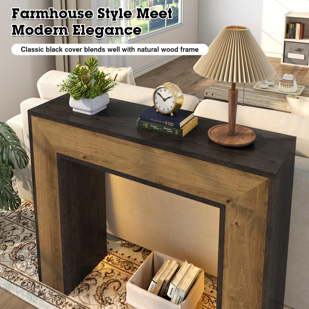 LED Console Table with Storage – Narrow Entryway Sofa Table