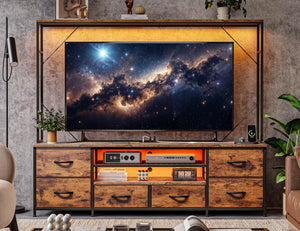 55" TV Stand with LED Lights & Power Outlets