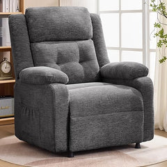 Oversized Power Recliner Chair with Electric Recline & Chenille Fabric