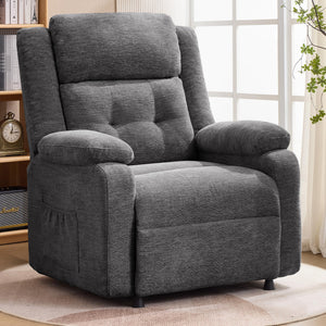 Oversized Power Recliner Chair with Electric Recline & Chenille Fabric