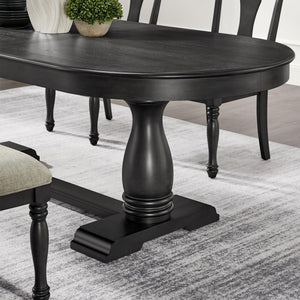 Extendable Oval Dining Table Set for 6-8