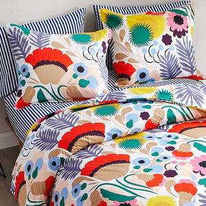 Cotton Floral Duvet Cover Set with Shams