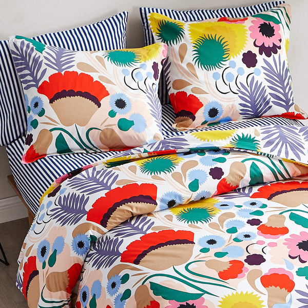 Cotton Floral Duvet Cover Set with Shams