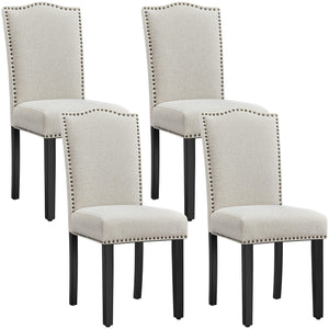 Modern Upholstered Dining Chairs with Solid Wood Legs