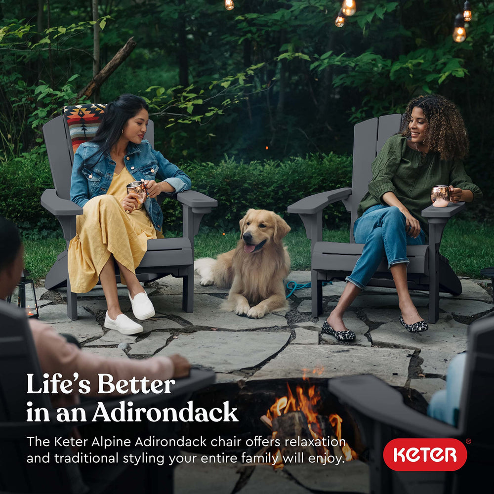 Adirondack Resin Patio Chair with Cup Holder